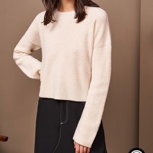 La Ligne mini Toujours sweater cashmere cropped cream color
